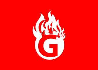 Fire G Letter Logo And Icon Design Template