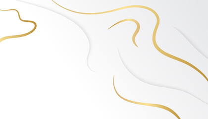 Modern gold and white abstract background with golden lines