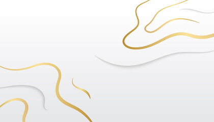 Modern gold and white abstract background with golden lines