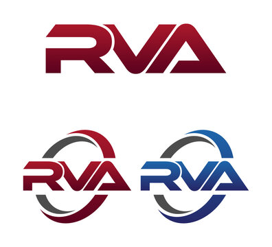 Modern 3 Letters Initial logo Vector Swoosh Red Blue RVA
