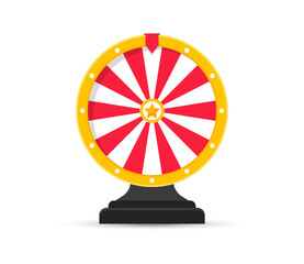Roulette, wheel of fortune. Spinning fortune wheel. Lottery luck. Game jackpot, Big Win, money prize. Casino money game. Game of luck playing. Vector illustration.