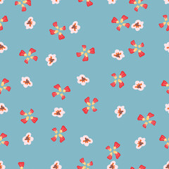 Floral art, Flowers and leaf Seamless pattern, Vector illustration.