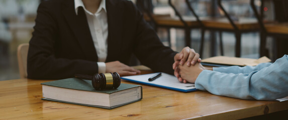 lawyer consoling solution to his clients provides legal advice and trust commitment strain serious...