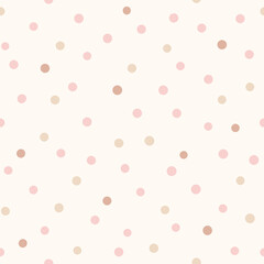 Seamless polka dot pattern. Vector abstract texture with random hand drawn spots.