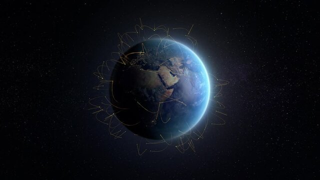Network connections over Earth globe