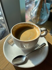 cup of coffee on a table