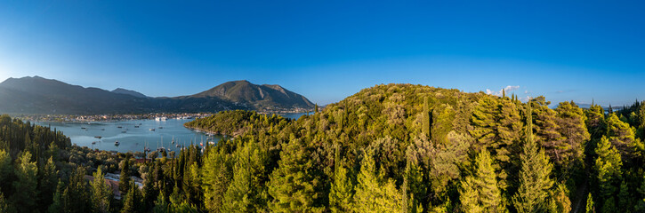 Griechenland, Insel, Lefkada, Ionisch, mediterran, Himmel, Wolken, Wald, Drohne, aus der Luft,...