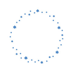 Hanukkah wreath with star of David vector illustration. Jewish holiday Chanukah. Hand-drawn festive party decoration. Hanuka greeting card with a traditional symbol.