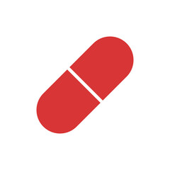 Pill vector icon. Red symbol