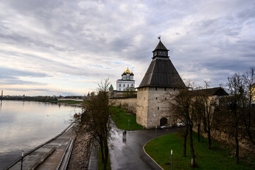 Obraz premium Vlasyevskaya tower. Historic site in Pskov. Pskov, Russia starts here