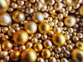 Decorative Christmas background with golden balls.