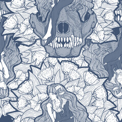 Lamb and Wolf Seamless Surface Pattern Design