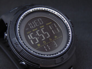 digital watch on black