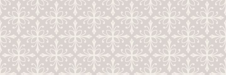 Decorative background pattern with floral ornament on a white background for your design. Seamless background for wallpaper, textures. Vector illustration.