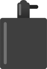 Obraz premium Small tube, bottle or flask black color for liquid or soap or other isolated vector graphic icon or illustration