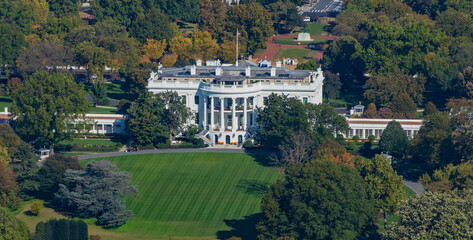 Lincoln Memorial aerial view from atop the Washington Monument
