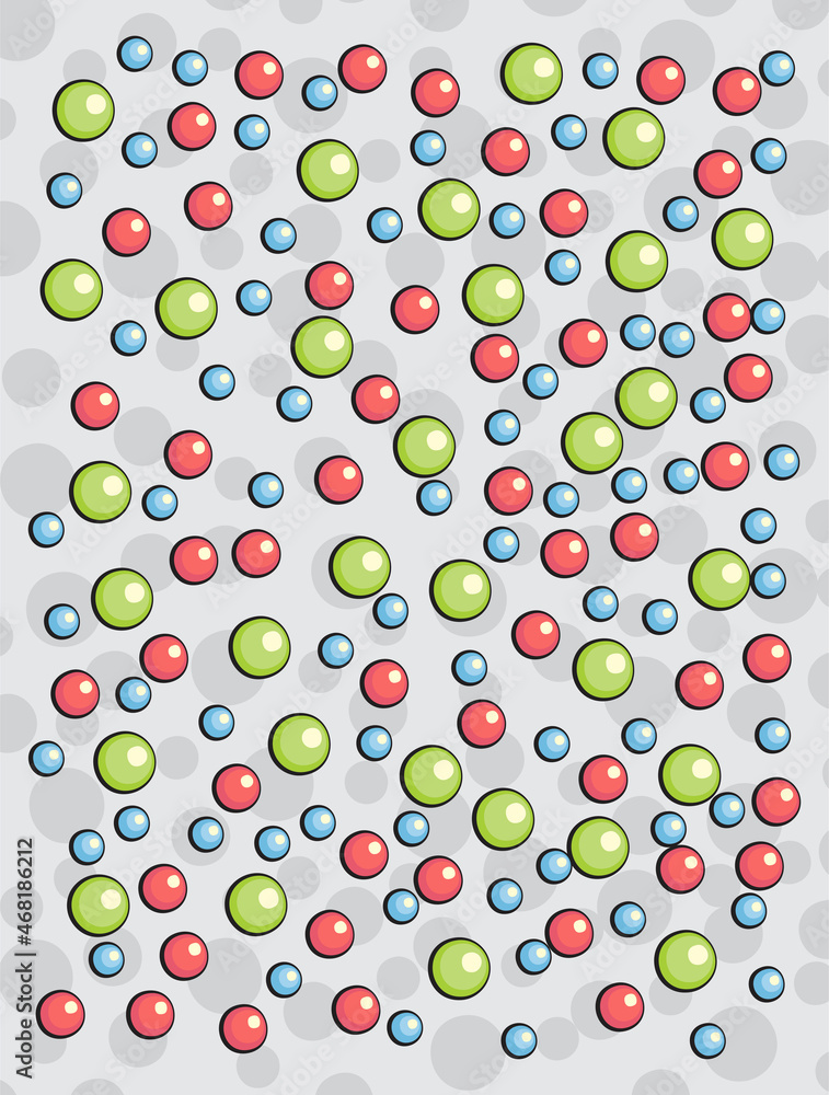Poster simple background with colorful bubbles and dots pattern