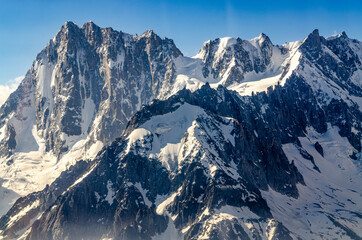 massif du Mont blanc vue aérienne