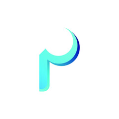  letter P logo vector. Material design, flat, line art style. App icon