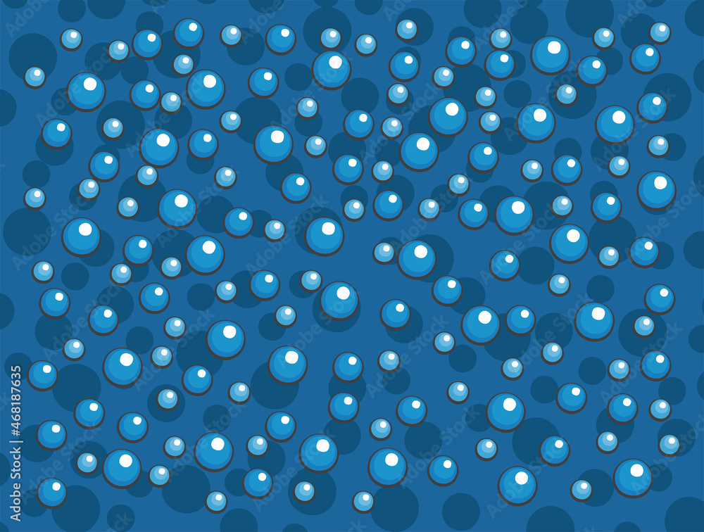 Poster simple background with blue bubbles pattern