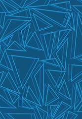 Abstract background with irregular blue triangle line pattern