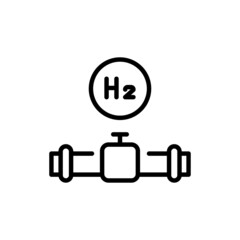 Export and import H2 color line icon. Hydrogen energy. Isolated vector element.