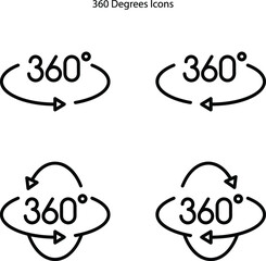 Angle 360 degrees icons isolated on white background. Angle 360 degrees icons in trendy design style. Angle 360 degrees icons modern and simple flat symbol for web site, mobile, logo, app, UI.