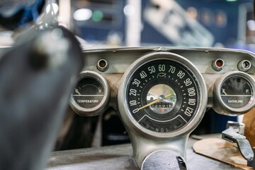 Old Car Instrument Cluster and Gauges