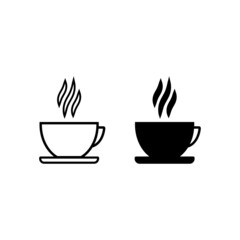 Coffee cup icon design. Set of coffee cup icon in trendy flat style design. Vector illustration. EPS 10
