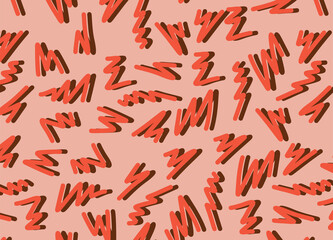 Simple background with cute orange zigzag line pattern