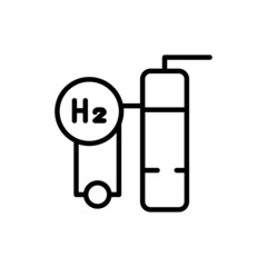Production H2 color line icon. Hydrogen energy. Isolated vector element.
