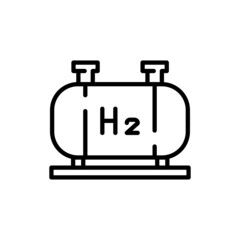 Storage cylinders H2 color line icon. Hydrogen energy. Isolated vector element.