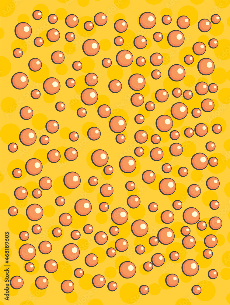 Poster simple background with orange bubbles pattern