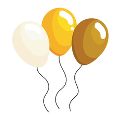 golden and white balloons helium