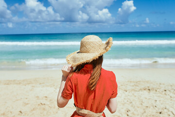 woman on the island beach ocean fresh air sand