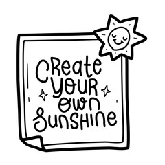 doodle with lettering text create your own sunshine