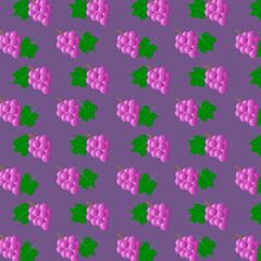 seamless pattern with grape and leaves 