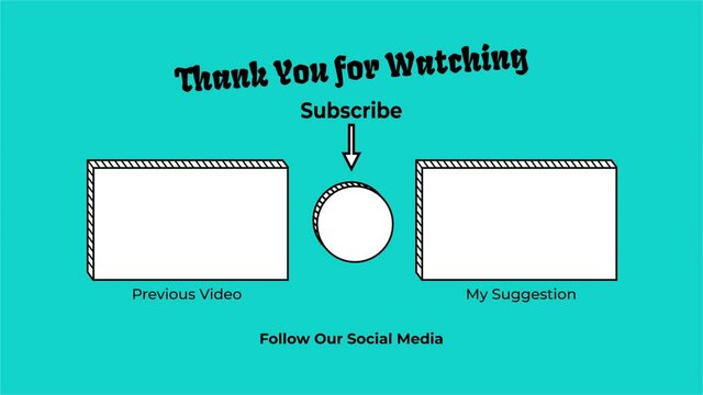 Animated end screen saver video, in doodle art style, suitable for vlog channel with children or kid content, previous and suggestion video, follow our Social Media. 
