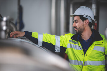 engineer inspection control person working for industry safety, professional technician in factory