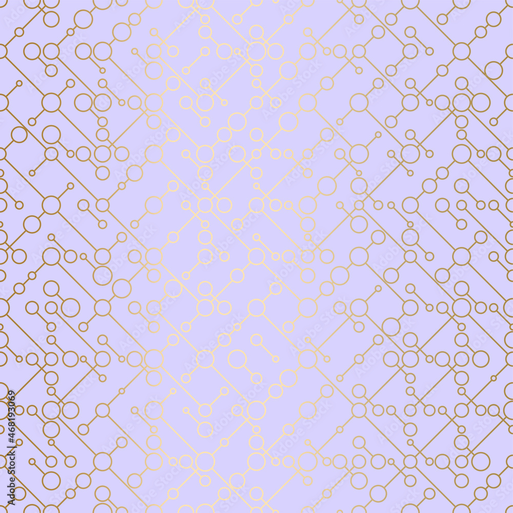 Aufkleber dots line golden seamless pattern on grey background. abstract technology soft texture. connected po