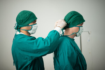 professional surgeon doctor in uniform for working in hospital medicine operation room