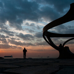 silhouette of a person on the beach