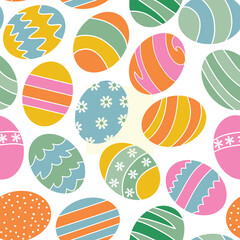 easter eggs egg hunt print decoration holiday seamless repeating vector pattern