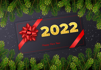 Holiday gift card Happy New Year 2022