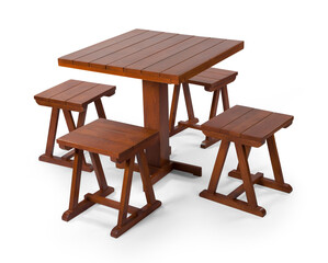 modern dining table isolated on white background