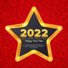 Holiday gift card Happy New Year 2022