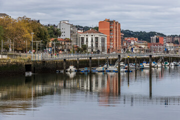 Fototapeta premium Fish and industrial Harbor in the city of Aviles, Spain