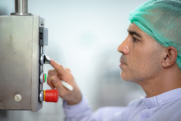 professional technician engineer working to control electrical power and safety service