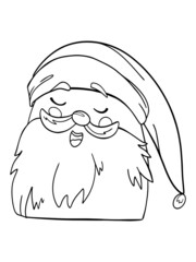 santa claus coloring book poster new year cartoon character for kids outline illustration isolate on white background vector doodle sketch holiday print