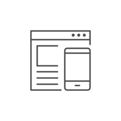 Mobile website line outline icon